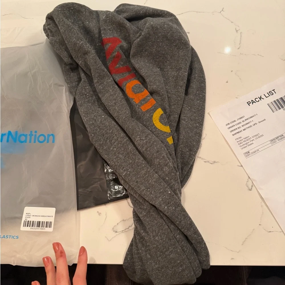 NWT Aviator Nation Gray Track Pants Brooklyn - Picture 5 of 5